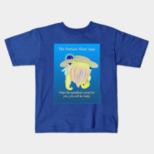 Underwater Fortune Giver - Cuttlefish with Speedboat Fortune Kids T-Shirt